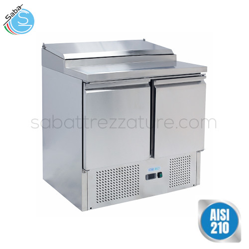 Saladette refrigerata in Acciaio Inox AISI 210 per insalate GN1/1 statica G-PS200-FC - Dimensioni esterne 900 x 700 x 970(h) mm - Temperatura di lavoro +2°C/+8°C - Capacità n.5 x GN1/6 254 L - Assorbimento (W) 235 - Tensione 220-240V / 50Hz