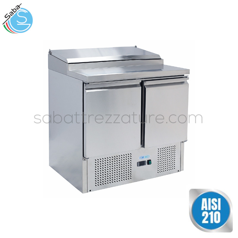 OFFERTA: Saladette refrigerata in Acciaio Inox AISI 210 per insalate GN1/1 statica G-PS200-FC - Dimensioni esterne 900 x 700 x 970(h) mm - Temperatura di lavoro +2°C/+8°C - Capacità n.5 x GN1/6 254 L - Assorbimento (W) 235 - Tensione 220-240V / 50Hz