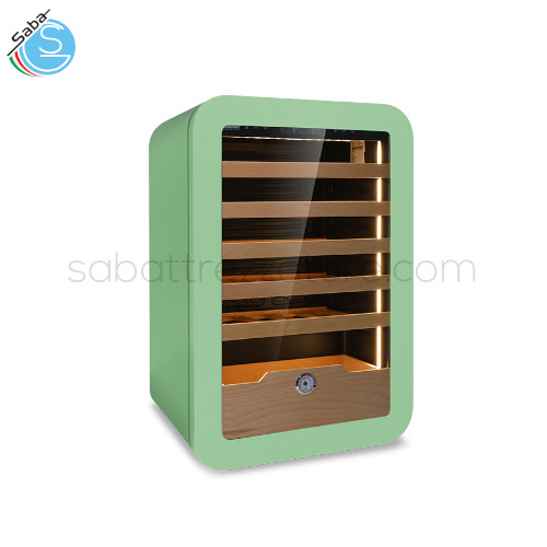 Frigo vini ventilato +2 °C / +20 °C VINARIUS 40 GRN - Dim. est. LxPxH 540x550x830 mm - Capac. 36 bott. da 75 cl - Mensole in legno ad estrazione a carrello N.5 mm 435x430 / N.1 cassetto mm 390x280x150 - Peso Kg 43,5 - Alim. Monofase - Assorb. W 75