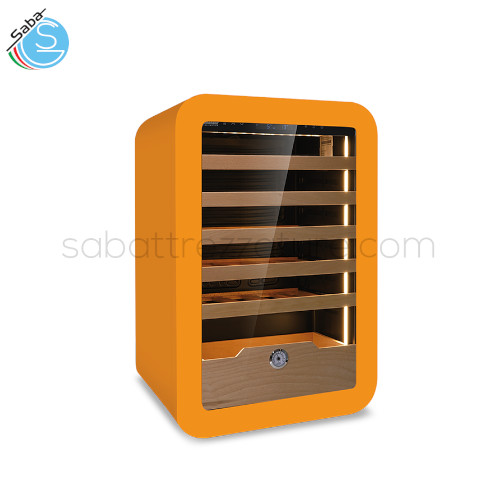 Frigo vini ventilato +2 °C / +20 °C VINARIUS 40 ORN - Dim. est. LxPxH 540x550x830 mm - Capac. 36 bott. da 75 cl - Mensole in legno ad estrazione a carrello N.5 mm 435x430 / N.1 cassetto mm 390x280x150 - Peso Kg 43,5 - Alim. Monofase - Assorb. W 75