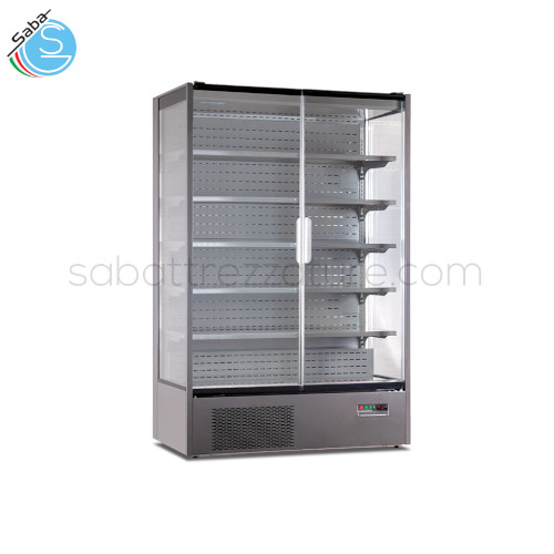 Armadio murale 3 lati vetro, due porte ventilato, 1 °C / +10 °C, VISION 150 - Dim. Est. mm 1310 x 740 x 2010 - Volume Netto Lt. 764 - Illum. Led - Mensole (LxP) N° 5 mm 1248 x 450 - Peso Netto Kg 260 - Alimentazione Monofase