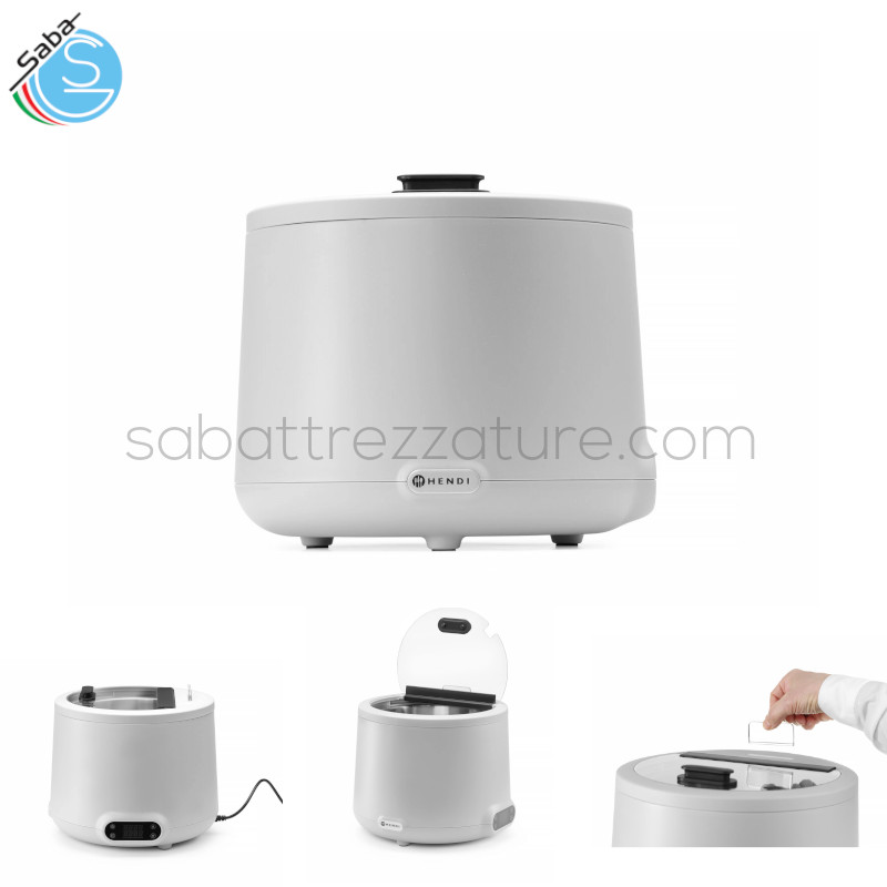 OFFERTA: Bollitore per zuppa - Gamma di temperatura da °C 35 a °C 85 con incrementi di 1 °C - Pannello di controllo: Digitale - Altezza mm 325 - Diametro mm 365 - Colore: Bianco - 220-240V/500W