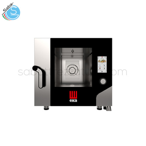 Forno elettrico combinato convezione vapore 5 teglie 1/1 GN con touch screen - 500 ricette memorizzabili - Dim. forno LxPxA 730 X 849 X 700 mm - Peso 78,4 kg - Pot. elet. 7,8 kW - Alim. Trifase - Temperatura 30 ÷ 270 °C