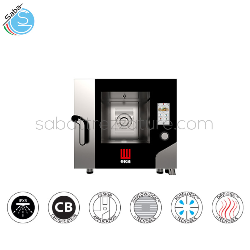 OFFERTA: Forno elettrico combinato convezione vapore 5 teglie 1/1 GN con touch screen - 500 ricette memorizzabili - Dim. forno LxPxA 730 X 849 X 700 mm - Peso 78,4 kg - Pot. elet. 7,8 kW - Alim. Trifase - Temperatura 30 ÷ 270 °C