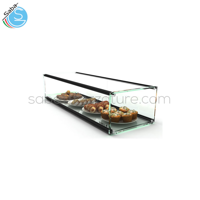 OFFERTA: Vetrinetta neutra con vetri squadrati mm 920x330x215h - 1 Piano espositivo - Materiale: cristallo temperato - Peso: 12 Kg