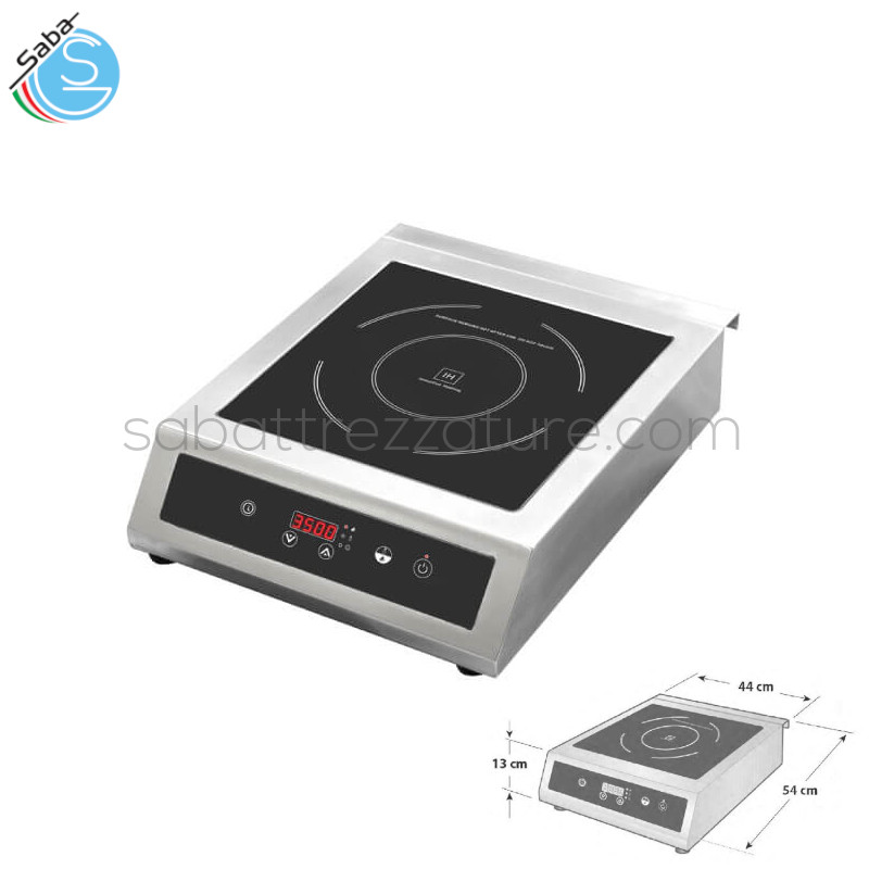 OFFERTA: Piastra ad induzione SABA PI3500 - Alimentazione 230 ~ 50/60 V~Hz - Potenza 3,5 kW - Dim. vetro 360 x 360 mm - Ø max cottura 360/400 mm - Dimensioni Massime (LxPxH) 440 x 540 x H 130 mm - Peso netto 9 Kg - Timer 0-180 min - Temperatura 60-240 °C