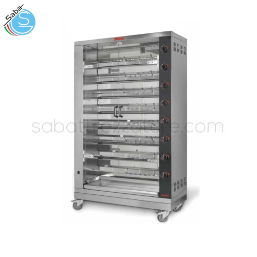 Girarrosto elettrico verticale ASADOR 40 F EL/MC - Dim. Est. AxBxH cm 119x48x192 - Schidioni n° 8 - Polli n° 40/48 da 1 Kg - Peso Kg 183 - Potenza Kw 26,4 - Voltaggio 400 Vac 3N Frequenza: 50Hz