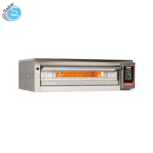 FORNO PIZZA CITIZEN E 6/MC TOUCH TR - Camera interam. refrattaria - Dim. est. 142x106x43 cm - Dim. int. 105x70x16 cm - Temp. max 400 °C - Nr pizze Ø 33 cm : 6 | 2 teglie 40x60 - Peso 155 kg - Pot. MAX kW 13,2 - Pot. MED. kW 6,6 - Trifase