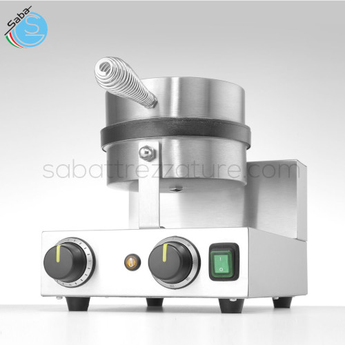 Waffle, HENDI, 230V/1000W, 250x491x(H)285mm - Materiali: Fusione di alluminio, Acciaio inox 18/0 - Unità del timer: Minuti - Timer: 15 - Gamma di temp. da °C 50 - Gamma di temp. a °C 220 - Peso netto kg 6.48 - Lunghezza del cavo mm 1700