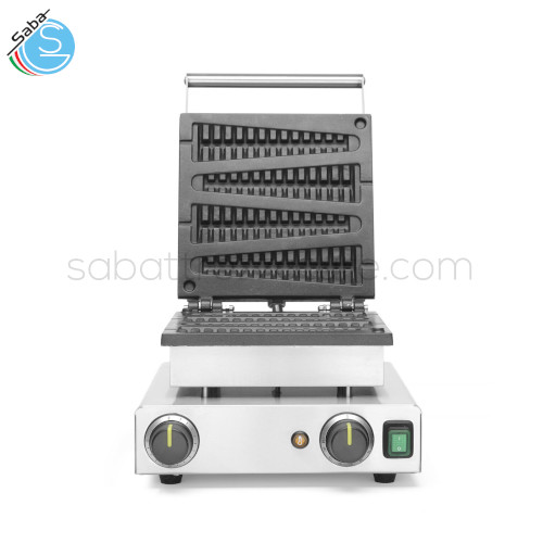 Macchina per Waffle da passeggio, HENDI, 230V/1750W, 314x417x(H)229mm - Materiali: Fusione di alluminio, Acciaio inox 18/0 - Unità del timer: Minuti - Timer: 15 - Gamma di temp. da °C 50 - Gamma di temp. a °C 220 - Peso netto kg 10.39