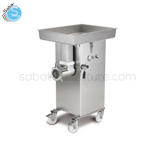 Tritacarne da laboratorio C/E 660F MINERVA OMEGA - Bocca 32/98 - Produzione kg/h (kg/min) 750 (12,5) - Versione monofase o trifase - Peso netto kg 74