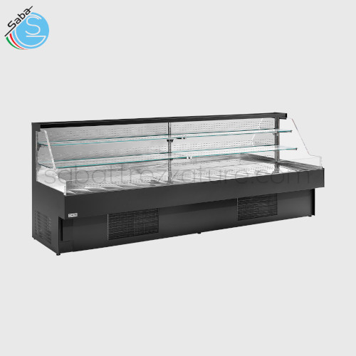 Espositore murale refrigerato FUJIYAMA ZOIN - Ideale per salumi,formaggi e sushi - N.2 ripiani - Refrigerazione ventilata - Gas refrigerante R290 - Temperatura +4+8 °C - Dimensioni cm 250x91x119H