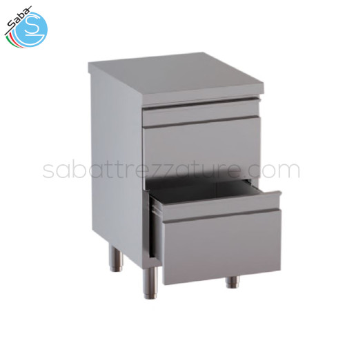 Cassettiera inox 2 cassetti 50X60X85H