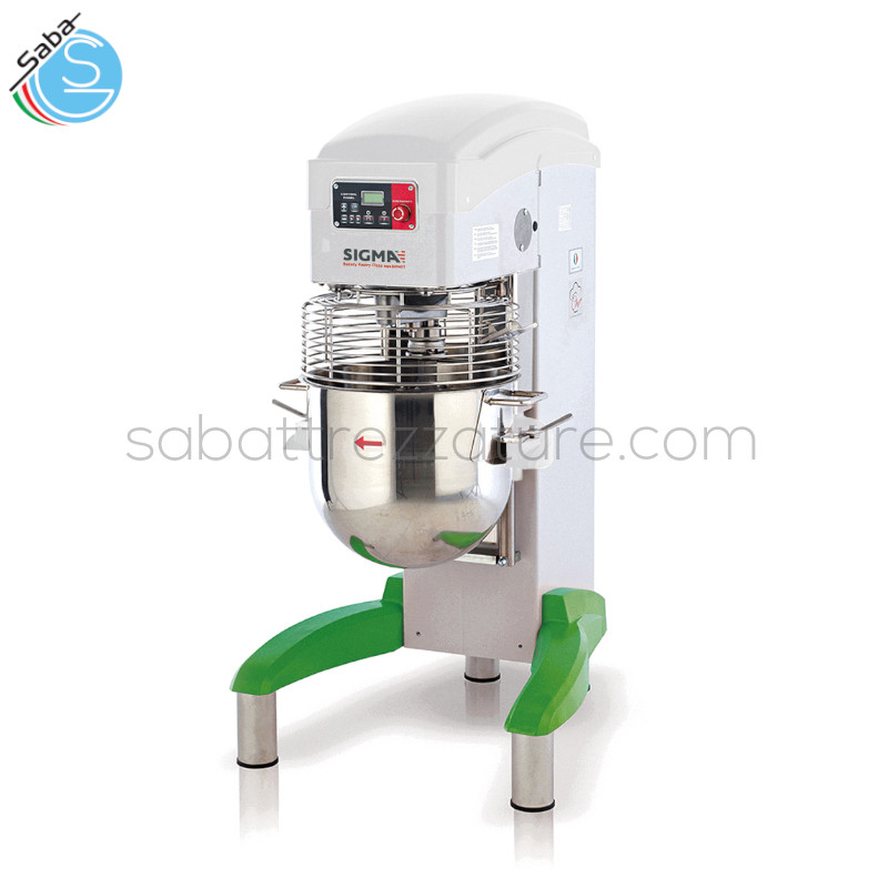 OFFERTA: Planetaria professionale a 6 velocità Chef 40 - Planetaria da terra con piedini inox - kW 1.5 - Peso (kg) 200 - Alimentazione 220/1/50 - Volume vasca (L) 40 - Salita vasca Motorizzata - Diametro vasca (mm) 400x370  - Dimensioni (mm) 700x910x1355