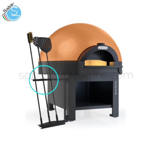 Porta-pale retraibile completo di accessori per forno per pizza con cupola AVGVSTO 9 ZANOLLI