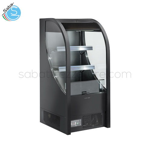 Vetrina ventilata (Colore Nero) con frontale aperto FT 188B COOL HEAD - Capacità 180 L - Dimensioni 64x60x145,7H cm - Peso netto 129 Kg - Potenza Nominale 650 W - Consumo 12.66 Kw / 24h - Temperatura +2°C ~ +10°C - Alimentazione monofase