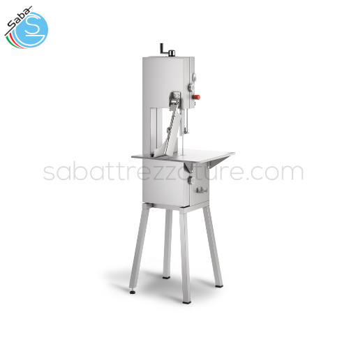 Segaossi in acciaio inox Aisi 304 C/E 205 MINERVA OMEGA - Dim. lama mm 2050x16 - Altezza di taglio utile mm 302 - Profondita di taglio mm 232 - Dim. piano di lavoro mm 600x570 - Trifase - Velocità di taglio m/sec 19 - Peso kg 85