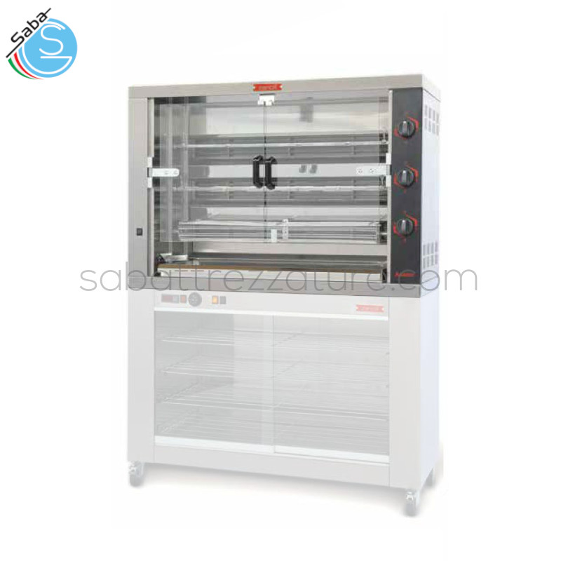 OFFERTA: Girarrosto elettrico verticale ASADOR 15F EL MC - DIM. EXT. AxBxH cm 119x48x82 - SCHIDIONI Nr 3 - POLLI Nr 15/18 - PESO Kg 80 - POTENZA Kw 9,9 - ALIMENTAZIONE Trifase