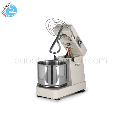 Impastatrice a spirale testa sollevabile 5 Kg FIA7M FAMA - Dim. L250xP450xH350 mm - Vol. vasca 7 lt - Dim. vasca ø250x160 mm - Cap. d'impasto 5 kg - Cap. farina 3 kg - Potenza KW 0,37 - Monofase - 23 kg