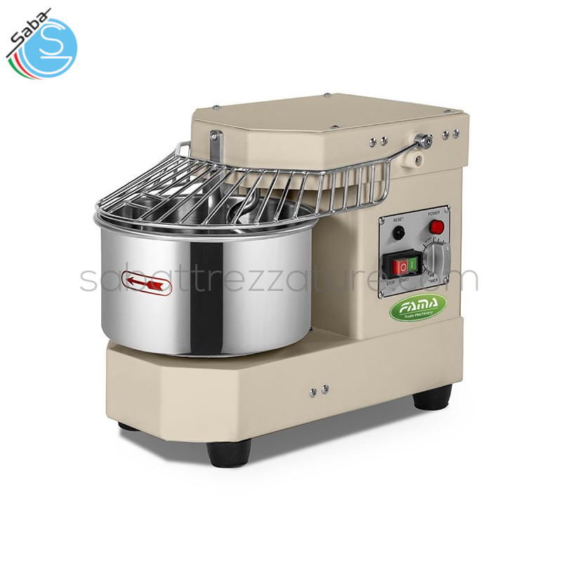 OFFERTA: Impastatrice a spirale testa fissa 4 Kg FI8MTM FAMA - Alim. Volt/Hz 230/50 - Potenza KW 0,45 - Volume vasca 8 lt - Capacità d'impasto 4 kg - Peso netto 36 kg - Dim. prodotto L302xP495xH385 mm