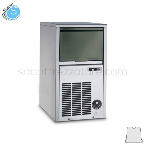 Fabbricatore di ghiaccio in cubetti pieni SIMAG SCH 20 AS - Produzione kg/24h : 20 - Capacità contenitore kg : 6 - Dimensioni mm L 333 x P 457 x A 599