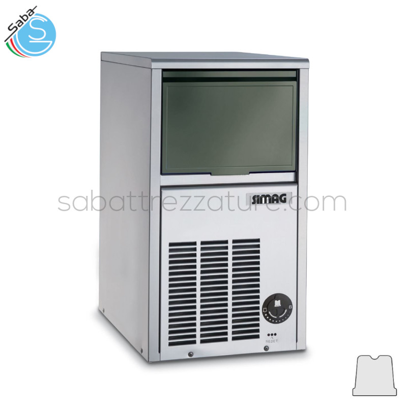 OFFERTA: Fabbricatore di ghiaccio in cubetti pieni SIMAG SCH 20 AS - Produzione kg/24h : 20 - Capacità contenitore kg : 6 - Dimensioni mm L 333 x P 457 x A 599
