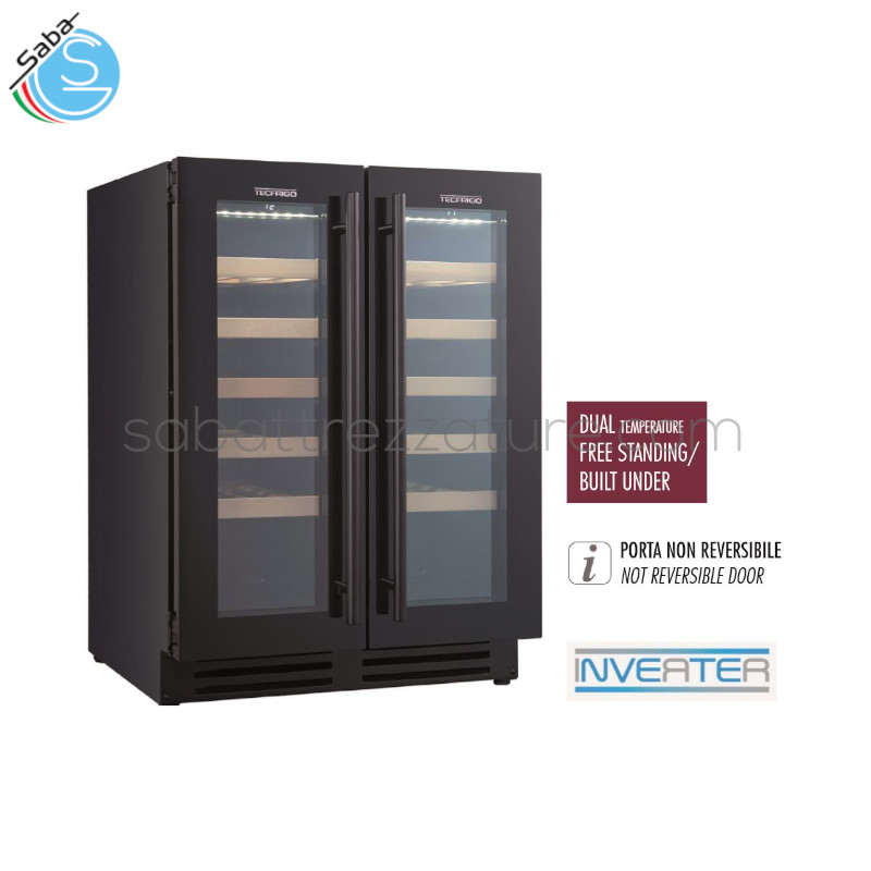 OFFERTA: Vetrina per vino SOMMELIER 40 PLUS FG TECFRIGO - Doppia temperatura °C +5/+20 | +5/+20 - Capacità L 100 - Dimensioni LxPxH mm 595x570x820 - Peso netto Kg 44 - 10 RIPIANI GRIGLIA da 203x435(40 BOTTIGLIE) - Assorbimento W 160