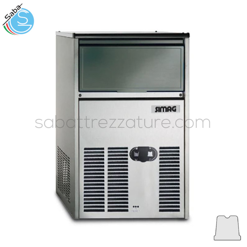 OFFERTA: Fabbricatore di ghiaccio in cubetti pieni SIMAG SCE 30 ARIA - Produzione kg/24h : 31 - Capacità contenitore kg : 8,5 - Dimensioni mm L 390 x P 515 x A 640