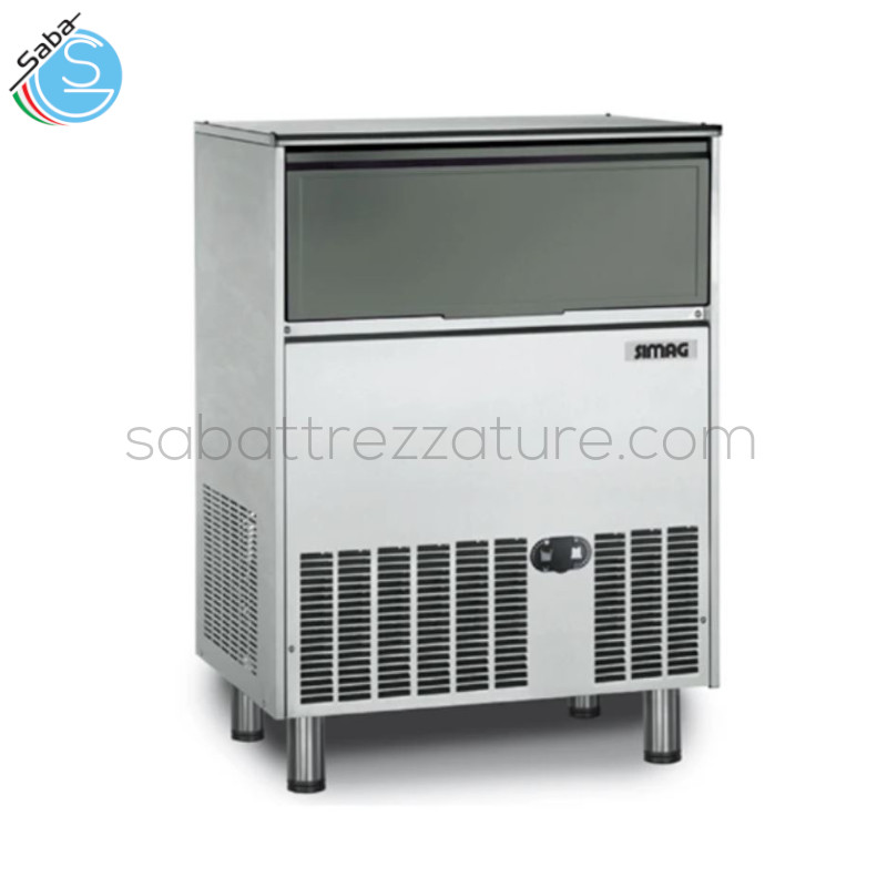 OFFERTA: Fabbricatore di ghiaccio in cubetti pieni SIMAG SCH 105 AS OX - Produzione kg/24h : 93 - Capacità contenitore kg : 50 - Dimensioni mm L 700 x P 600 x A 970+92