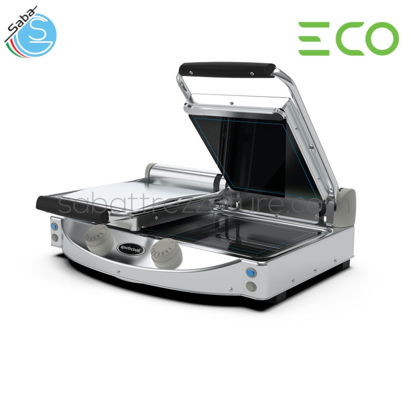 OFFERTA: Piastra doppia manuale con piani neri lisci SP020 ECO SPIDOGLASS SPIDOCOOK - Dimensione piano N° 2 250 x 250 mm - Frequenza 50 / 60 Hz - Voltaggio 230 V ~ 1N - Potenza 2 kW - Temperatura massima 400 °C - Peso 17 Kg - Dimensioni 619 x 458 x 176 mm