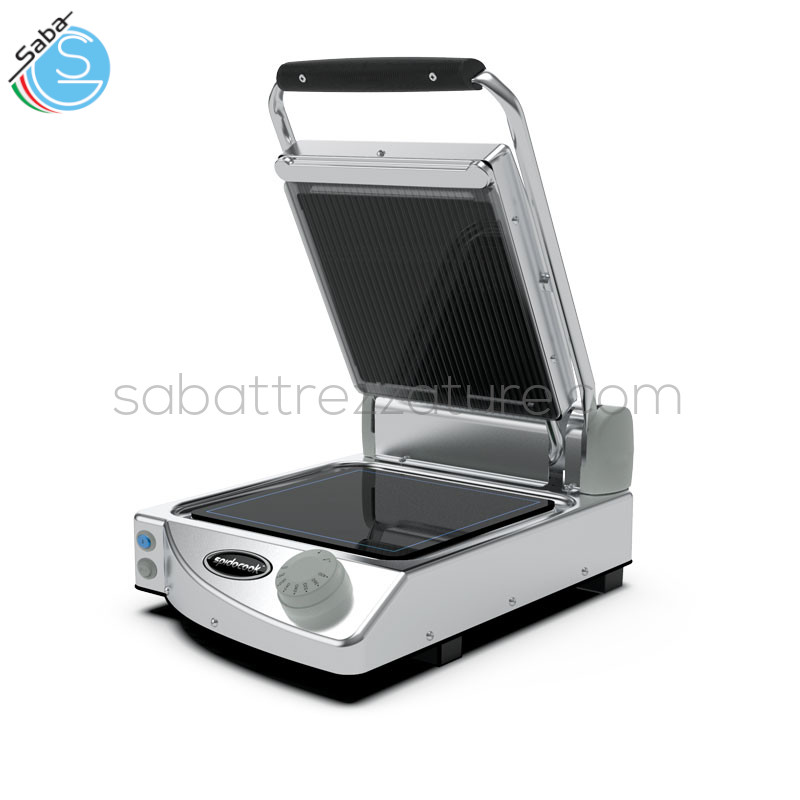 OFFERTA: Piastra singola manuale con piani neri sup. rigato inf. liscio SP010PR SPIDOGLASS SPIDOCOOK - Dim. piano N° 1 250x250 mm - Frequenza 50 / 60 Hz - Voltaggio 231 V~ 1N - Potenza 1,5 kW - Temp. massima 400 °C - Peso 10 kg - Dim. 331x176x458 mm