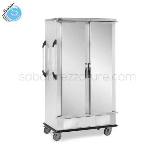 Carrello portateglie cap.28 teglie 40x60 cm SCP28P - Struttura in acciaio inox cm. 1320x750x1560H - Peso: 137,0 kg - Volume: 1,54 mq