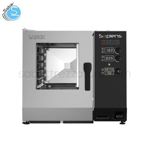 Forno Sapiens Boosted SAE061B LAINOX - Combi per la ristorazione e grandi business - 6 x 1/1  GN - Elettrico a vapore diretto - Comandi manuali a controllo elettronico - Cotture assistite - Dimensioni esterne (L x P x H) mm. 852 x 797 x 775