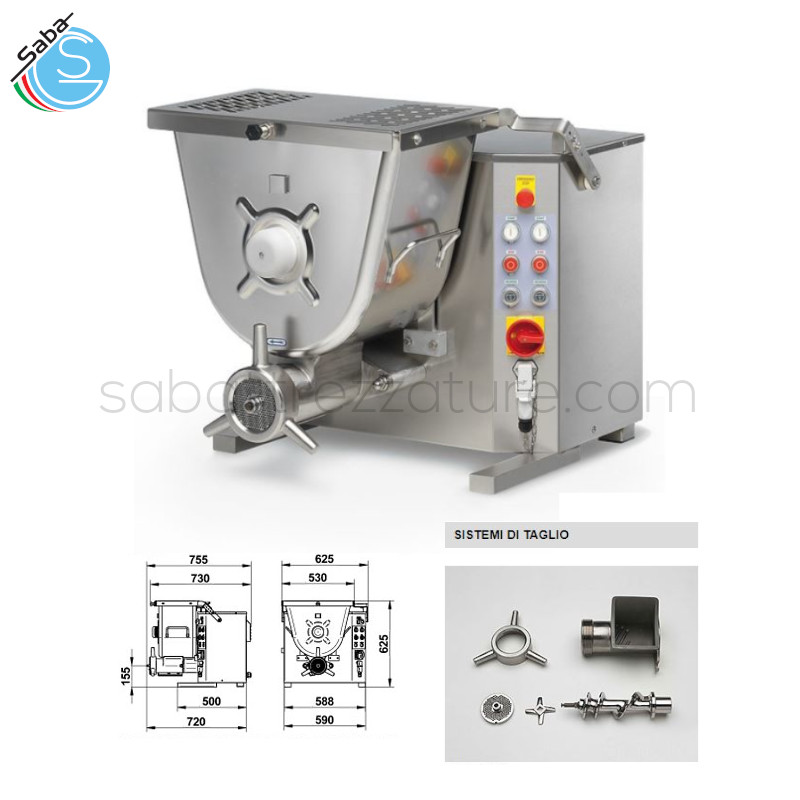 OFFERTA: Tritacarne con mescolatore C/E901 Minerva Omega Group - Parabocca - Bocca 32/98 - Capienza vasca l 42 - Produzione kg/h 800 - Potenza tritacarne kW 2,2 - Potenza mescolatore kW 0,75 - Peso netto kg 119 - Alimentazione TRIFASE (V400/3/50 Hz)