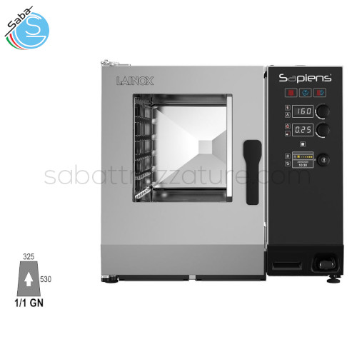 SAPIENS BOOSTED SAG061B LAINOX- COMBI PER LA RISTORAZIONE E GRANDI BUSINESS - 6 X 1/1 GN - GAS A VAPORE DIRETTO - COMANDI MANUALI A CONTROLLO ELETTRONICO - COTTURE ASSISTITE - Dimensioni esterne (L x P x H) mm. 852 x 797 x 775