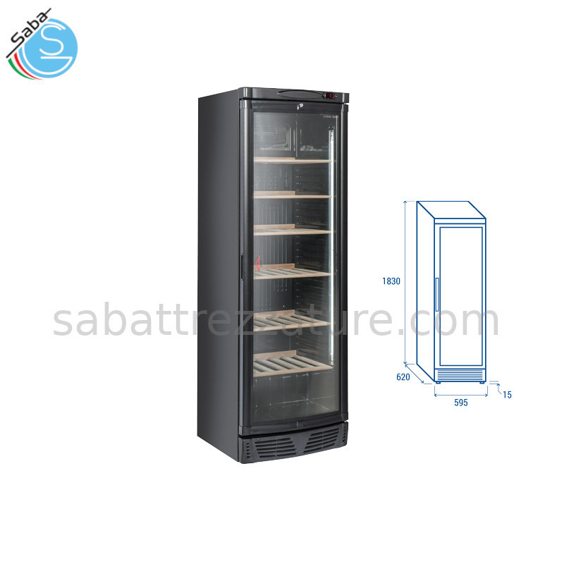 OFFERTA: Cantina refrigerata da 350 Lt Colore NERO TWN 400 COOL HEAD - Capacità 78 Bottiglie - Ripiani in legno regolabili (N.6 ripiani) - Dimensioni  L 59,5 X P 66 X H 184,5 cm - POTENZA NOMINALE 300 W - TEMPERATURA  +7°C~+18°C - PESO NETTO 74 Kg