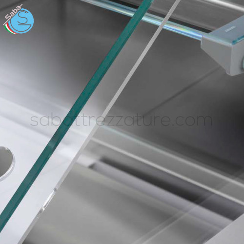 Scorrevoli posteriori in plexiglass per ESPOSITORE REFRIGERATO/NEUTRO PUNTOK 1802 mm - Vetri Dritti + 1 mensola
