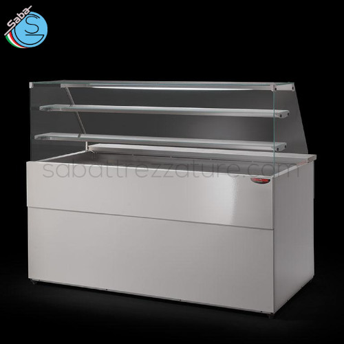 Banco refrigerato 1377 mm CG VD-2M PK3V TECNODOM - Con Gruppo incorporato - Vetri dritti + 2 mensola intermedia - Dim. (mm) L 1377 x P 940 x H 1384 - Numero vassoi : 3 - Temp. : +2°C ~ +6°C - Alim. : 220 / 240 V - 1P - 50 Hz