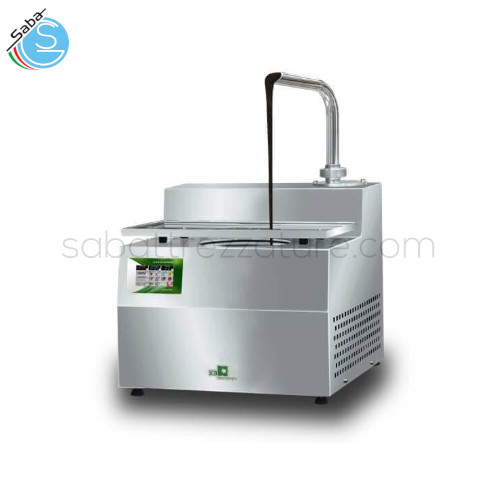 Temperatrice da banco CHOCOTEMPER TOP - Capacità vasca: 5,5 kg - Voltaggio: 110/220 V - Potenza: 1,1 kW - Peso: 52 kg - Dimensioni: 48x46x62h cm