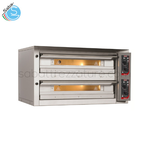 Forno elettrico pizzeria CITIZEN E 6+6/MC EM ZANOLLI - Dim. int. AxBxH cm 105x70x16 - Temp. max °C 400 - Pizze 6+6 (Ø33) o 2+2 teglie 40x60 - Peso kg 260 - Pot. max kW 8,8 + 8,8 - Pot. media kW 4,6 + 4,6