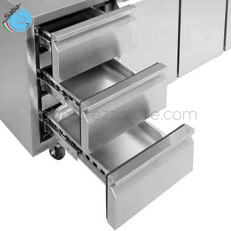 OFFERTA: Modulo tre cassetti per GN1/1 o GN 1/3 fino a profondità max 65 mm per banchi refrigerati serie EPF 100 mm ATOSA