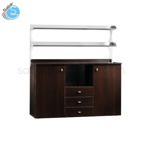 Mobile di servizio alto triplo - Dimensione (cm) 136 x 48 x 155(H) - 2 Sportelli - 3 Cassetti - 1 Vano interno - 2 Mensole - Ruote multidirezionali ø 50 mm - Peso netto (kg) 95