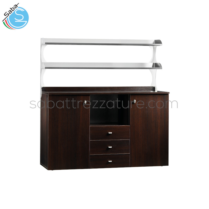 OFFERTA: Mobile di servizio alto triplo - Dimensione (cm) 136 x 48 x 155(H) - 2 Sportelli - 3 Cassetti - 1 Vano interno - 2 Mensole - Ruote multidirezionali ø 50 mm - Peso netto (kg) 95