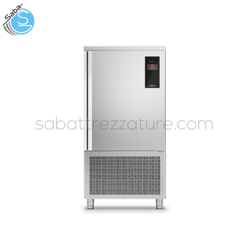 OFFERTA: Abbattitore Modi Active 10 teglie GN-EN W10A COLDLINE - Range temperatura -40°+10°C - Unità refrigerante Plug-In ad aria - Resa +90/+3 50 Kg - Resa +90/-18 40 Kg - Alimentazione trifase - Potenza assorbita 5120 W - Dimensioni 78×80×156,3 cm