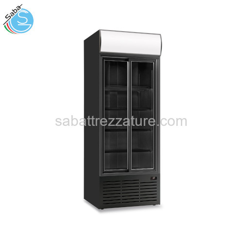 Frigo bibite doppia porta scorrevole ventilato CL 90 TC SL BLACK - N.2 porte scorrevoli con doppio vetro temperato e guarnizione estraibile - Temp. 0°C / +10°C - Dim. cm 88x71.2x200.1h - Cap.: 631 lt