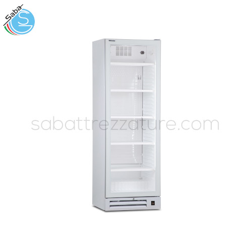 Frigo vetrina bibite statica con agitatore ICOOL 40 WHITE - N.1 porta con doppio vetro temperato e guarnizione estraibile - Temp. 0°C / +10°C - Dim. 60x62.4x185h cm - Cap.: 342 lt