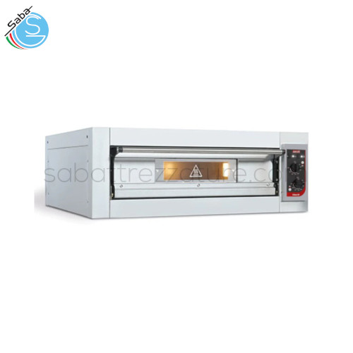 FORNO PER PIZZA CITIZEN EP 4 / MC - Dim. est. 99x106x35 cm - Dim. int. 70x70x12 cm - Temp. max 400 °C - Nr pizze Ø 33 cm : 4 - Nr teglie 40x60 cm : 1 - Peso 100 kg - Pot. MAX kW 5,6 - Pot. MED. kW 2,9 - Trifase