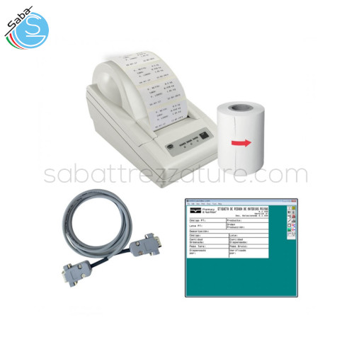 KIT STAMPA WJ WUNDER - Stampante LP50 + Alimentatore - 1 x Rotolo termico o etichette - Cavo di collegamento stampante bilancia WJ - Programmazione formato etichetta/stampa