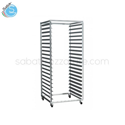 Carrello in acciaio inox L65,6 X P83 X H166 cm per 38 teglie 60x40 cm o 19 teglie 60x80 cm per MINICELLA100 TECNODOM