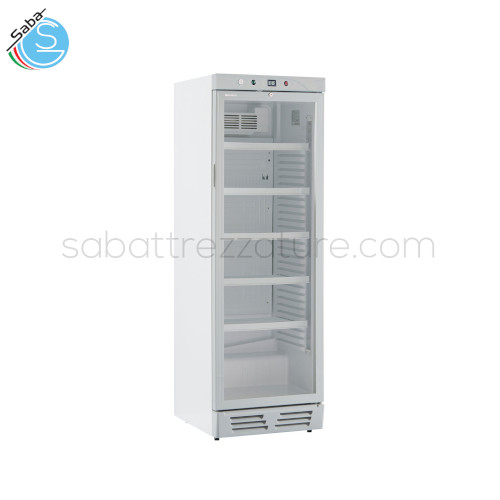 Frigo vetrina bibite statica con agitatore EKG 390 VG KLIMAITALIA - Raggio di temperatura 0° / 10° C - Frequenza / Voltaggio 50Hz / 220 V - Assorbimento 180 Watt - Volume netto 365 - Dimensioni esterne (L*P*H) 595x655x1830